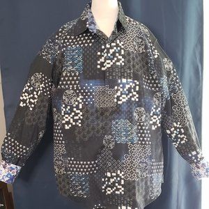 Robert Graham Yardman Blue woven pattern